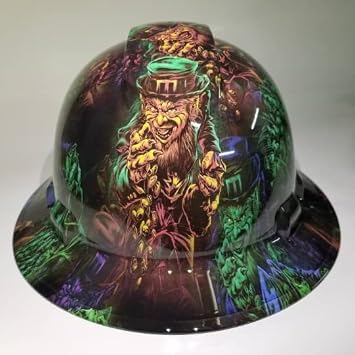 Customized Pyramex Full Brim Leprechaun Hard Hat with Ratcheting Suspension