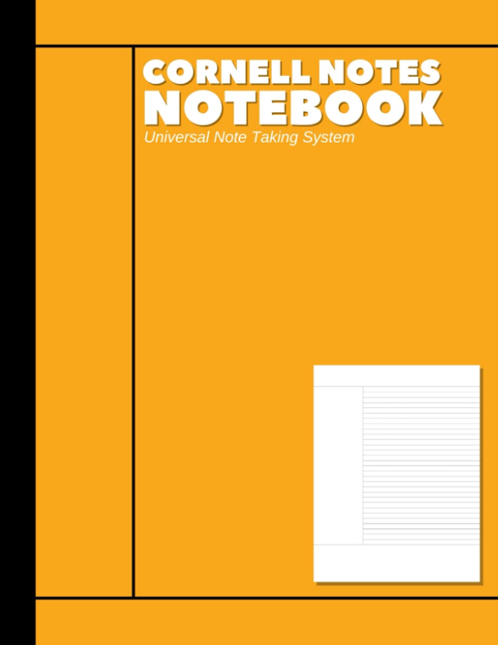 Cornell Notes Notebook: Note-Taking System for Students, Teachers, School, Work College Ruled | 110 Pages | 8.5x11 in. | Orange
