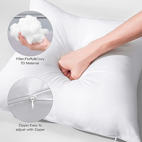 Miniatura 5 de OTOSTAR Juego de 2 rellenos de almohada de alta calidad, rellenos de almohada decorativos, forma cuadrada, para sofá interior, para sofá, cama,
