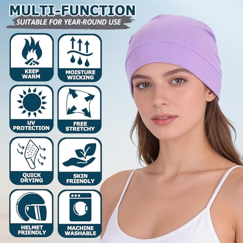 Image of Headshion 100% Cotton Skull Caps Beanie Sleeping Hats for Men Women