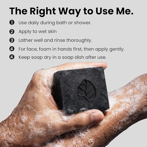 Image of Ghar Soaps activated Charcoal Deep Cleansing Soap | For reducing body acne, controlling oil and odour | With Charcoal Powder, Salicylic Acid, Tea Tree Oil and Menthol | For all skin types (Pack of 1)
