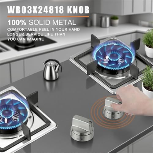 5PCSStainless Steel Stove Knob WB03X24818 Compatible for GE Stove Knobs Replacements/General Electric Stove Parts by UnyKizz - Image 4