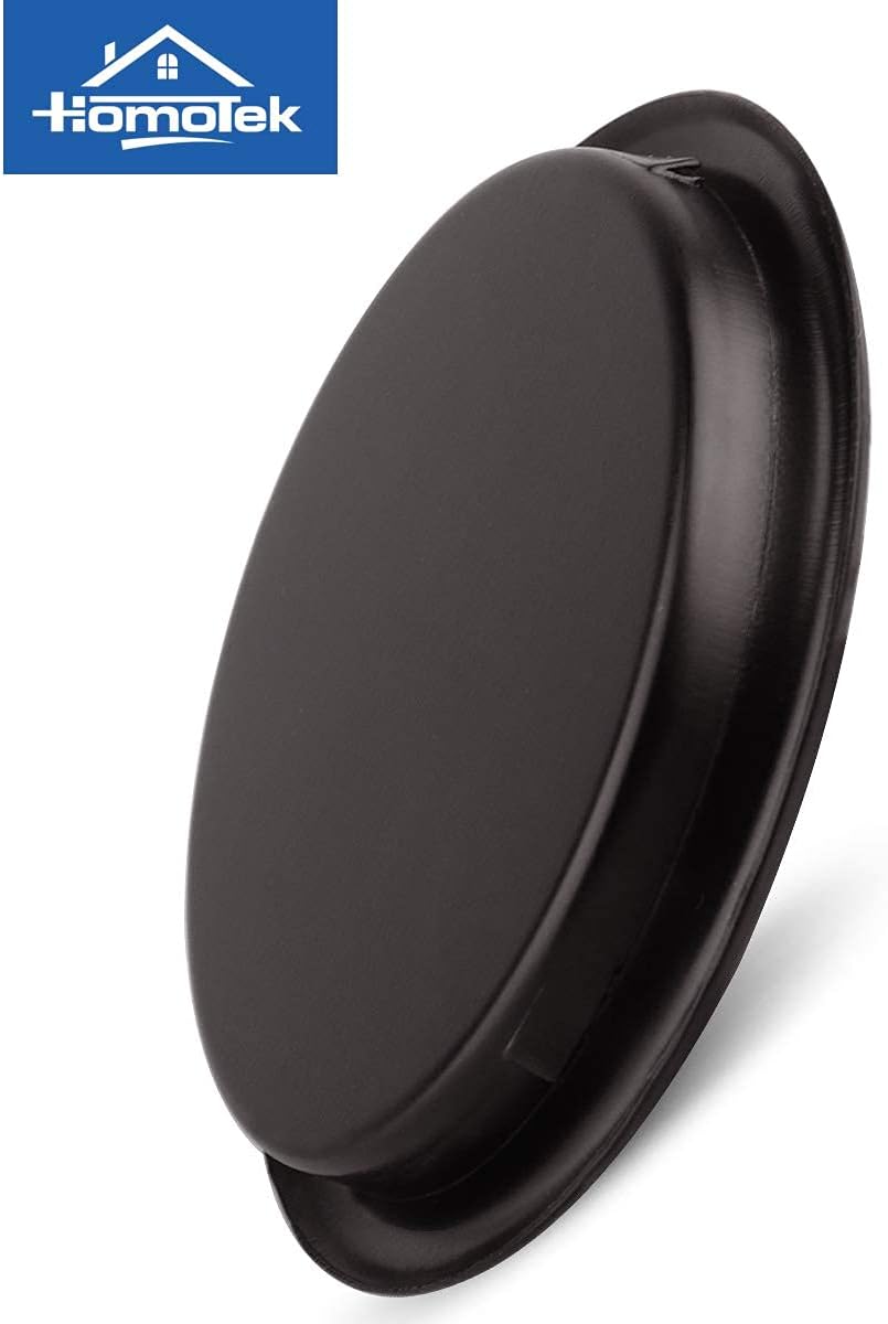 HOMOTEK 4 Pack Closet Door Finger Pull 2-1/8”, Easy Snap in Installation, Oil Rubbed Bronze,Fits a 5/16”Depth x 2-1/8" Diameter Opening Hole