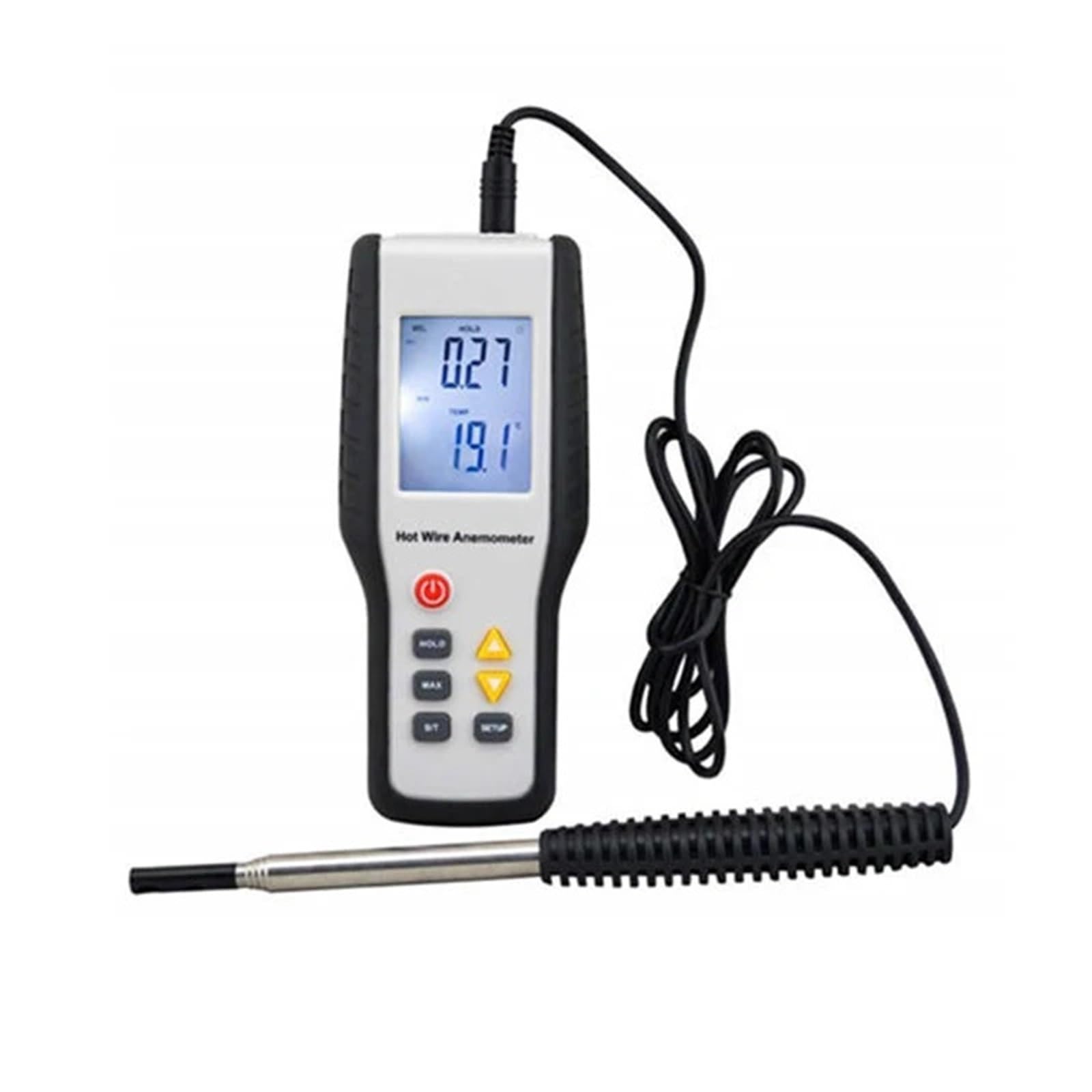 HT-9829 Hochempfindliches digitales tragbares Windgeschwindigkeitsmessgerät Heißdraht-Thermo-Anemometer Anemometro-Messgeräte