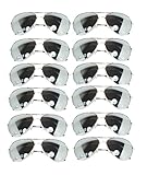 Wholesale 12 Pairs Aviator Classic Sunglasses Full Mirror Lens Silver color Frame (w12 pairs Silver Mirror) OWL.