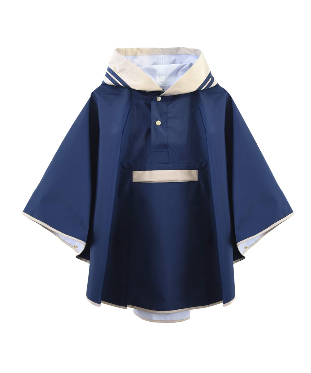 Hiheart Girls Waterproof Rain Poncho Hooded Packable Raincoat
