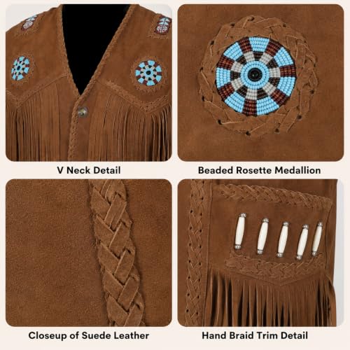 Image of Men's Western Suede Leather Vest