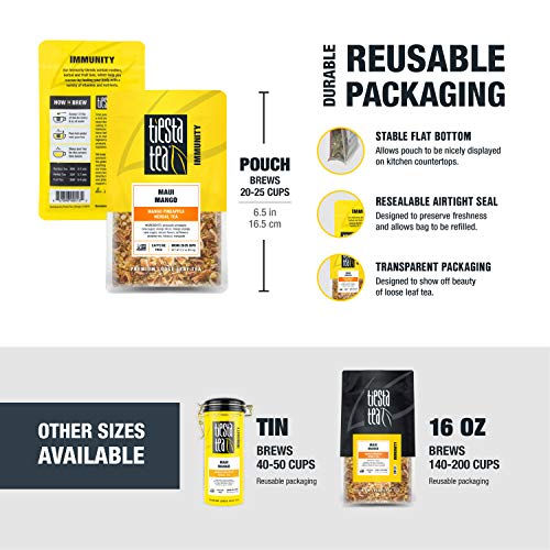 Tiesta Tea - Citrus Sunburst, Loose Leaf Tropical Citrus Herbal Tea, Non-Caffeinated, Hot & Iced Tea, 2.1 Pouch - 25 Cups, Natural, Flavored, Herbal Hibiscus Tea Loose Leaf #TOP3