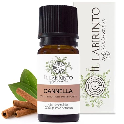 Olio Essenziale Cannella Foglie puro alimentare Il Labirinto Officinale - Oli Essenziali Naturali - Olio essenziale per Diffusori e Umidificatori, Aromaterapia, Vegano - 10ml