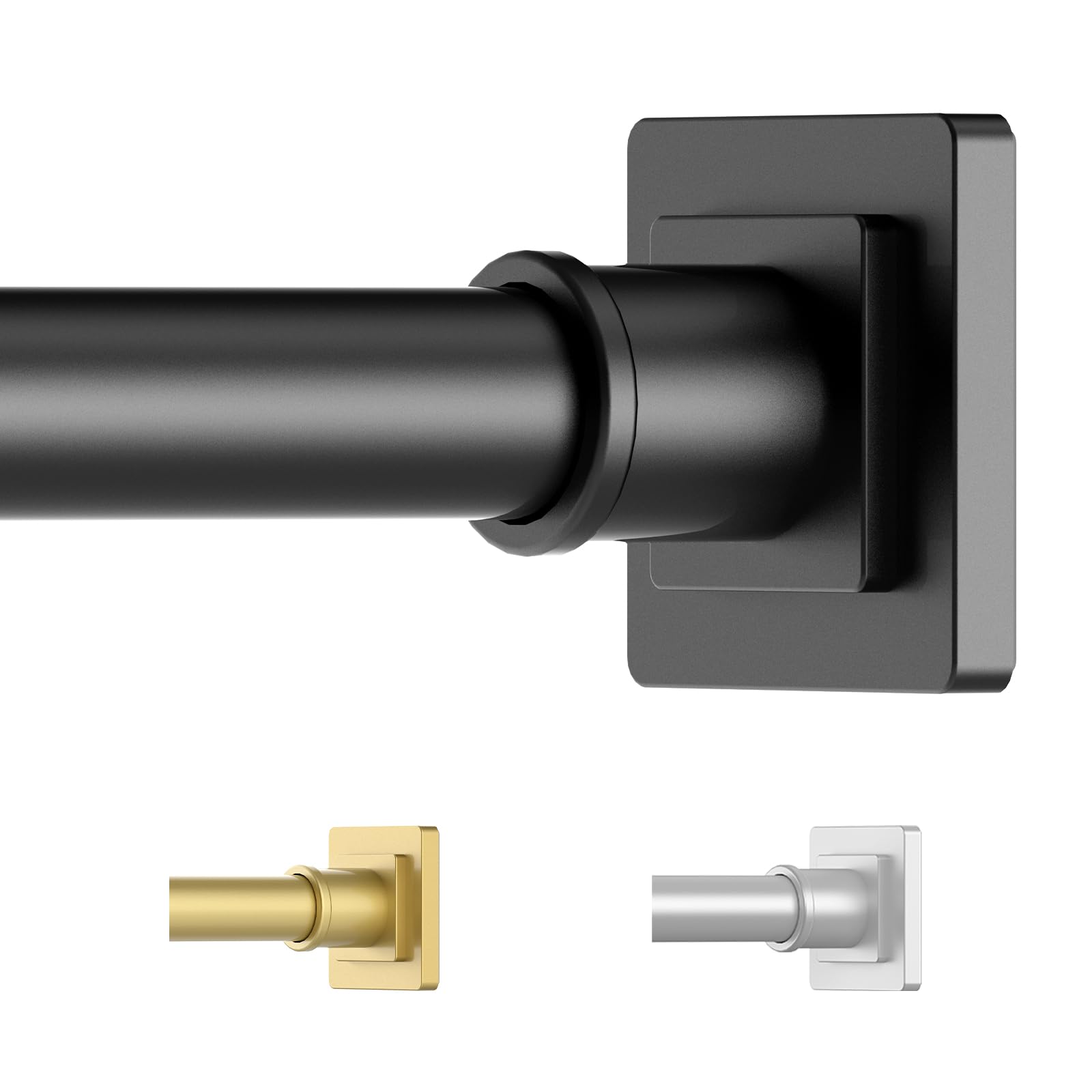 Shower Curtain Rod Adjustable 31-79", Anti-Rust Shower Rod & Spring Tension Shower Rod No Drill, Black Shower Curtain Rod for Bathroom Tension Rod