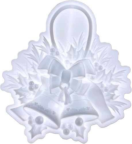 Moldes epoxi,Molde de silicona de resina de campana de Navidad para fundición de resina, molde de resina epoxi para decoración colgante de pared
