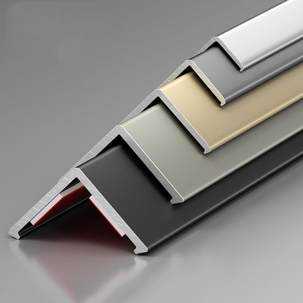Aluminiowe osłony narożne, listwa ścienna, samoprzylepna listwa ochronna w kształcie litery L, dwustronna antykolizyjna, do drzwi, okien, listwy przypodłogowej, czarna, rozmiar L, 100 cm (39