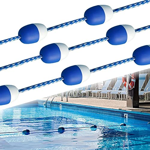 TUOYIBO Swimming Pool Safety Divider Rope/Lane Float Line, Blue and White Pool Floating Ball for Inground/Above Ground Pools, with 2 Hooks (Size : 10m/32.8ft)