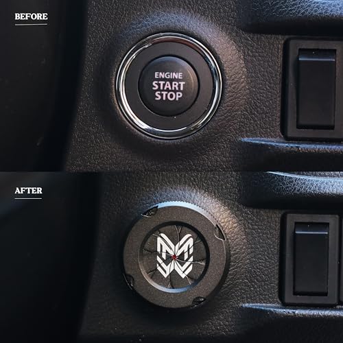 Image of MR WAGON - Protective Car Start Stop Button Cover -Open Close Ignition Cap for Bike and Car -Decorative Car Push Start Button Cover- Auto Accessories for Car Interior (4 cm) Diameter (Black Spin)