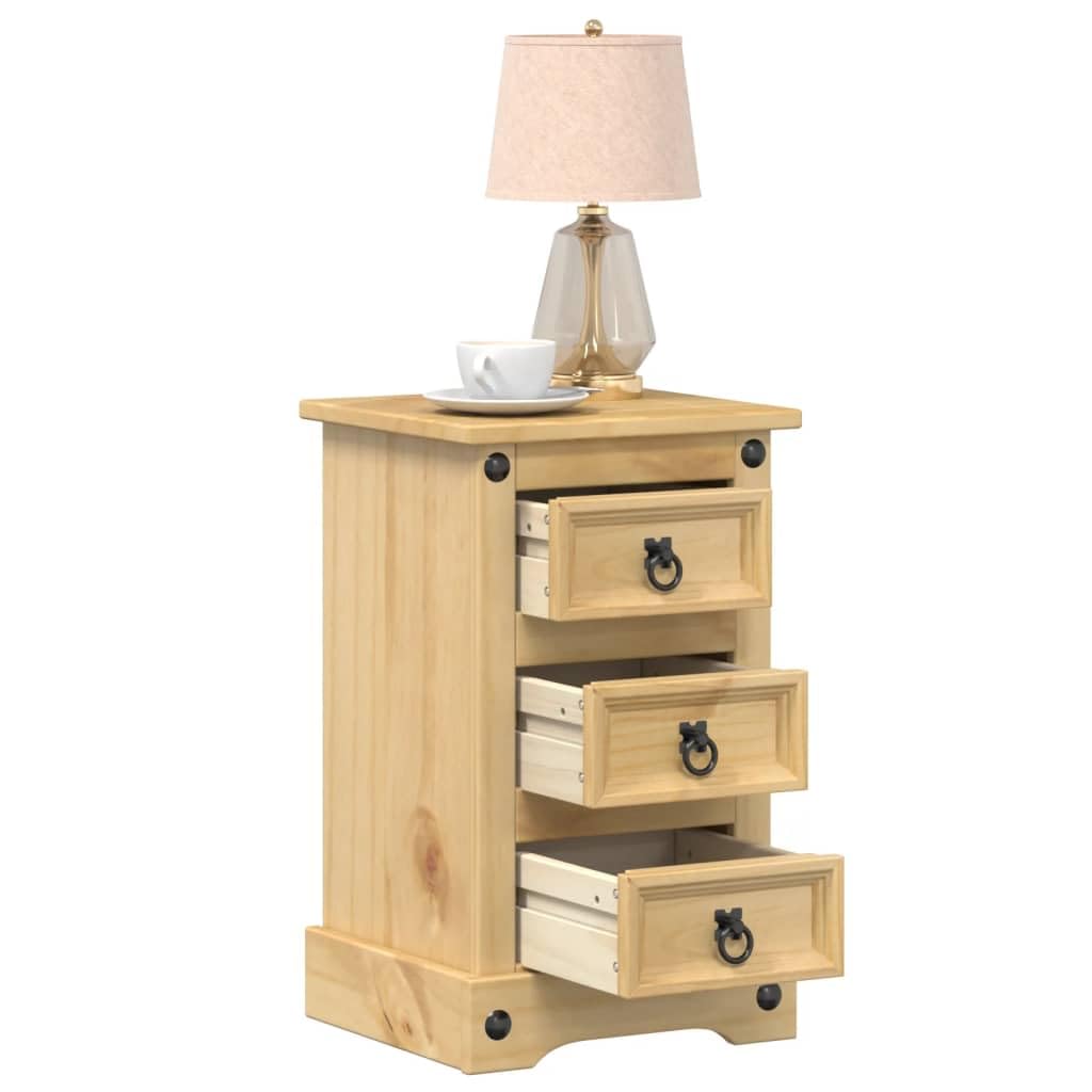 Stolik nocny Corona meble nocne, stoliki nocne do sypialni, 35 x 32,5 x 58 cm, lite drewno sosnowe