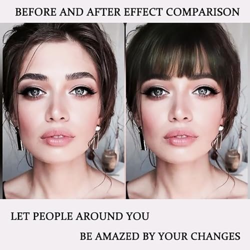 Origen Clip In Bangs 100% Real Human Hair Clip On Wispy Bangs Fringe With Temples Hairpieces For Women Fake Front Bangs Extensions Jet Black Color thumb #3