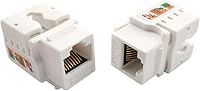 Vista 7 de Placa de pared Ethernet RJ45 CAT.6, paquete de 1 placa frontal de acoplador en línea de conector Keystone de red Cat6 con conector de módulo RJ45