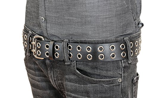 Grommet Eyelet Uniform Belt Made In USA Genuine Leather Punk Goth Thrash Metal4
