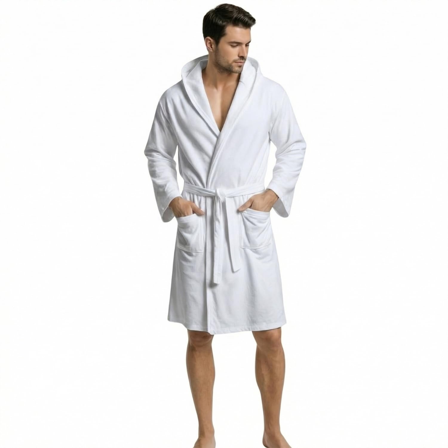 Intimitaly® Accappatoio Microfibra Uomo e Donna Unisex con Cappuccio Pratico Leggero