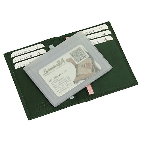 Leder Ausweisetui Ausweishülle Basic Dokumentenmappe Ausweismappe Ideal fürs Auto Farbe Grün