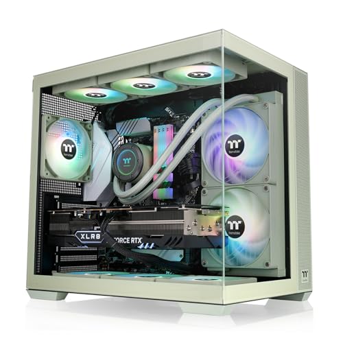 Image of Thermaltake View 380 TG ARGB Matcha Green ATX Case; 4x120mm ARGB Fans Included; Supports Hidden-Connector Motherboard; Front & Side Dual Tempered Glass Panel; CA-1Z2-00MEWN-AZ; 3 Year Warranty