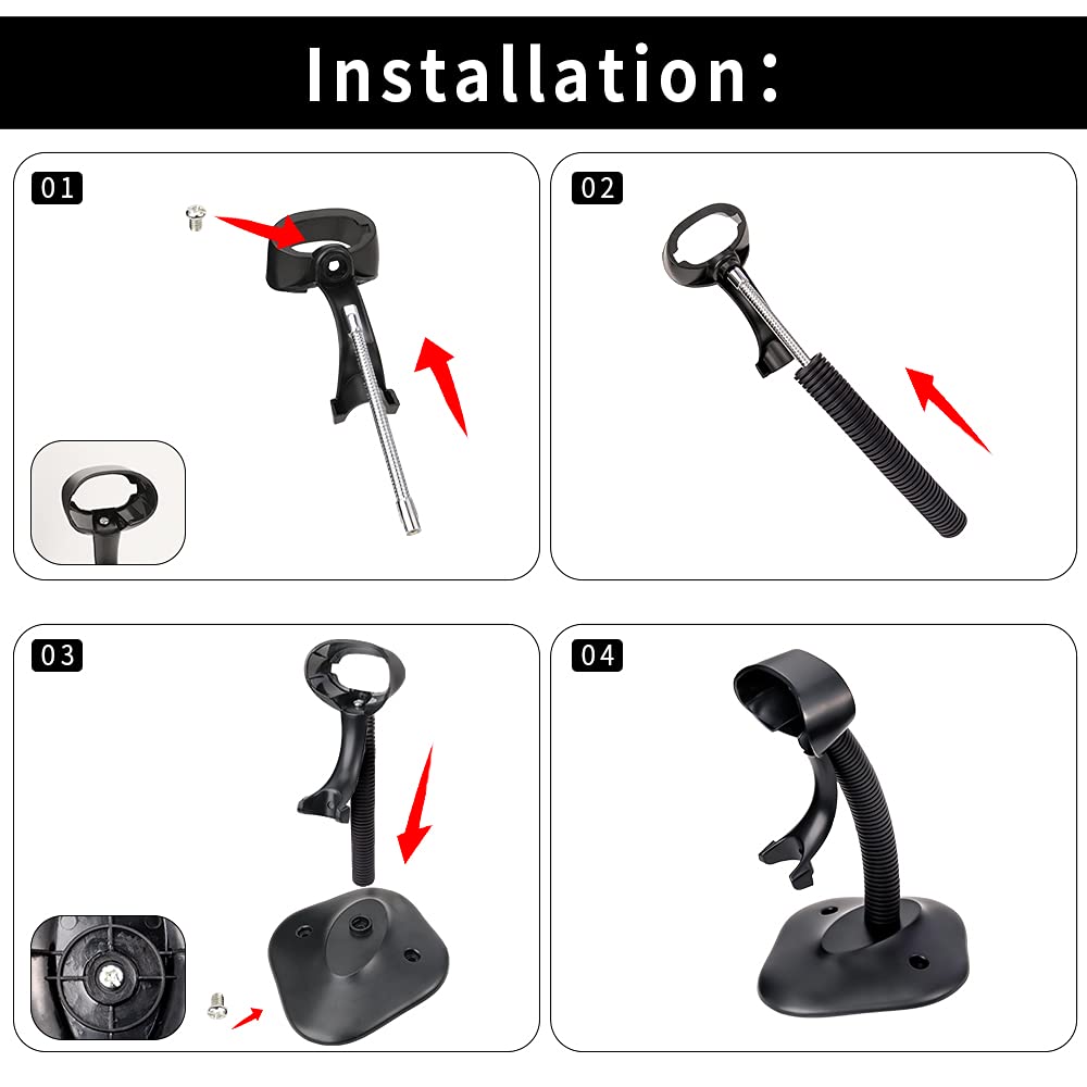 Soporte ajustable de cuello de ganso para soporte de escáner de código de barras (soporte ajustable)