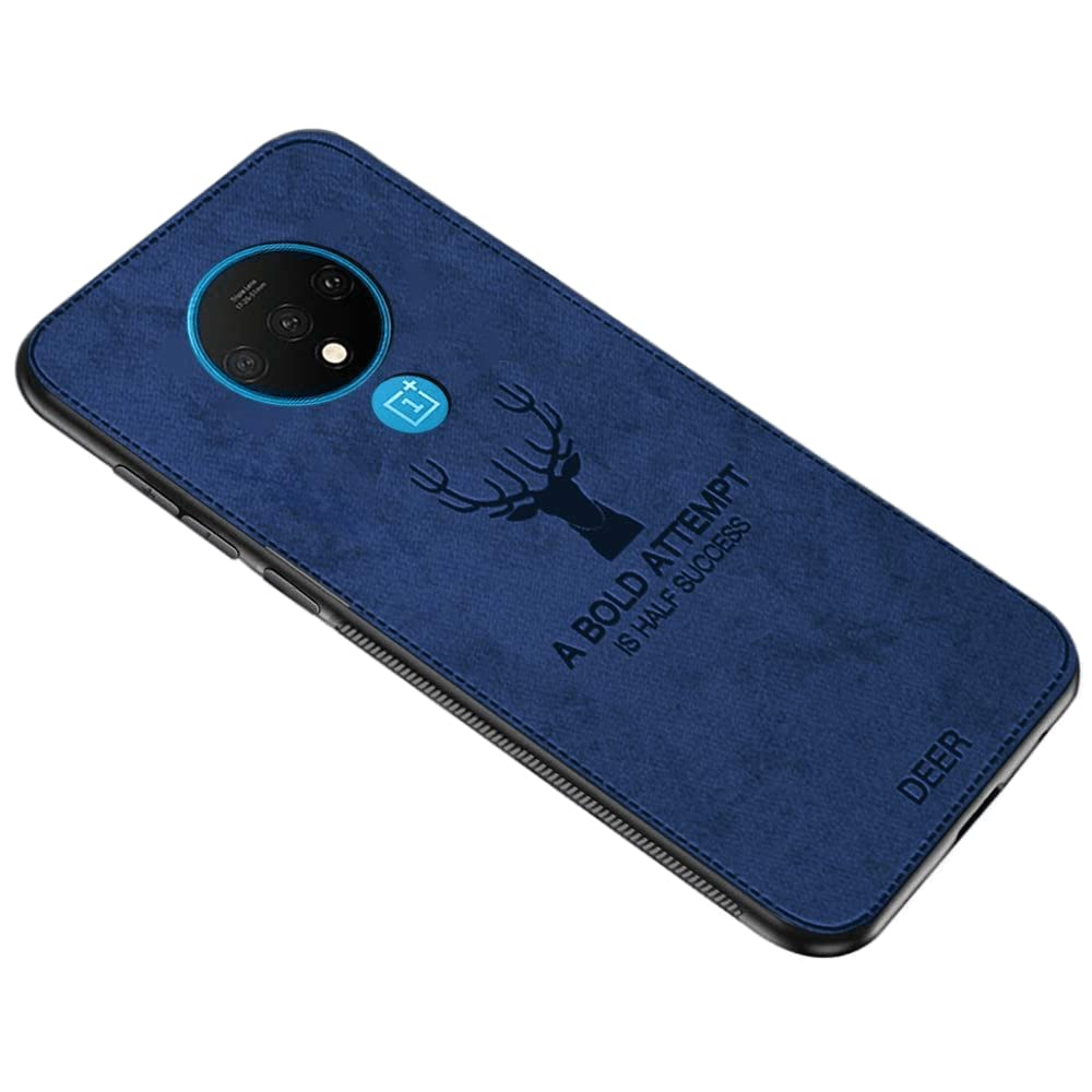 MOBILOVE Deer Pattern Cloth Texture Leather Finish Soft Fabric Case Hybrid Protective Case with Camera Protection for | OnePlus 7T (Blue) (B0BGF7N2BT) Amazon Price History, Amazon Price Tracker