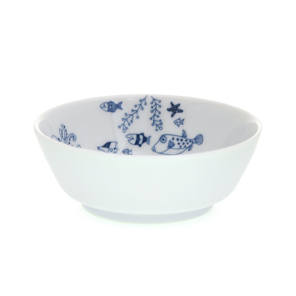 Natural69 【 Hasami Ware 】 Cocomarine Bowl M School of Fish / Natural 69 Hasami Ware Tableware Cocomarine Small Bowl Microwave Dishwasher Compatible Made in Japan Stylish Cute Scandinavian Japanese : H