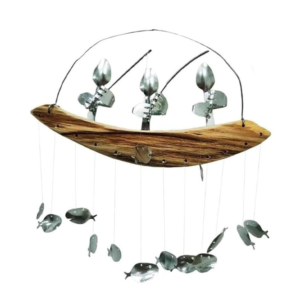 CTRLZS Handcrafted Fisherman'S Spoon Fish Sculpture Wind Chime Spoon Fish Sculptures Windchime Outdoor Home Garden Decor,A