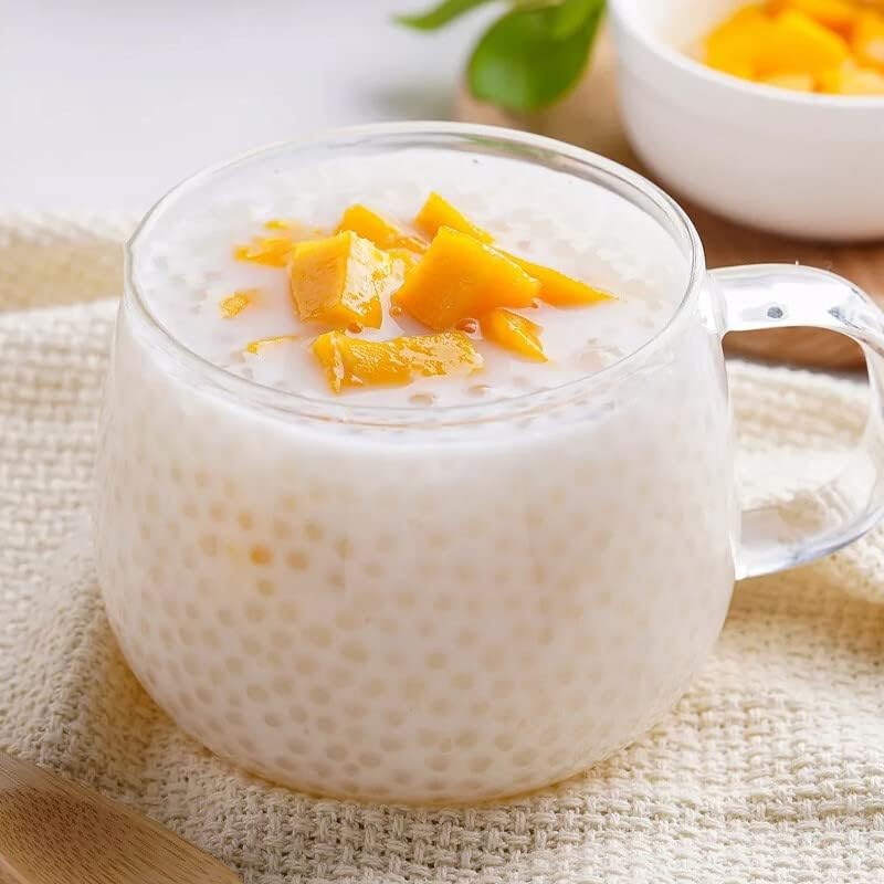 Miniatura 6 de Blanco pequeño sagú 10.58 oz leche té postre sagú rocío fruta pescado materia prima (10.5oz.) sagú