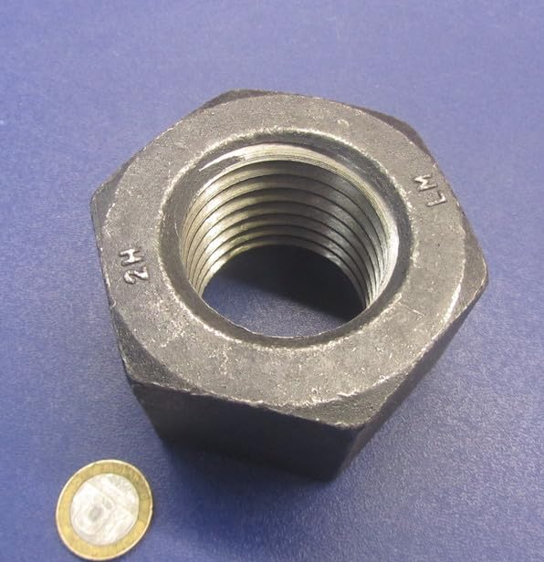 Grade 2 Steel Extra Wide Hex Nuts RH 2"-4 1/2 Thread x 3-1/8" W x 1-31/32" H 1 Pc