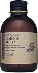 Óleo Vegetal De Semente De Uva - 100% Puro e Vegano | Alto Poder De Hidratação Para Corpo e Rosto 120ml - Via Aroma