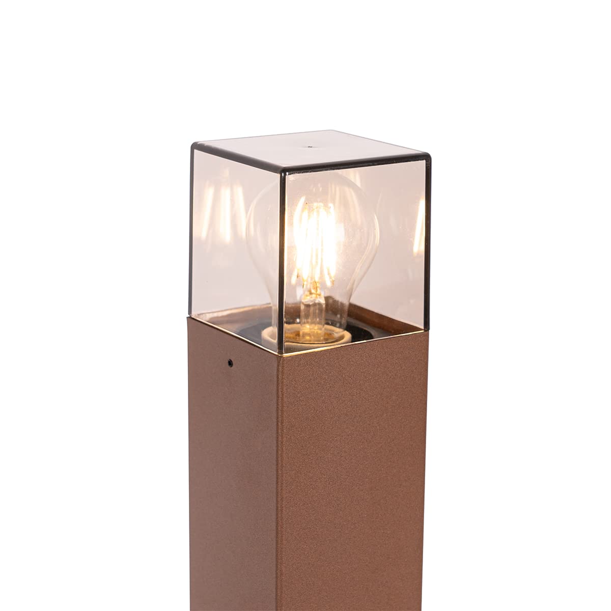 Qazqa Lámpara exterior de pie industrial marrón óxido 50 cm IP44 - Dinamarca Aluminio/Plástico Alargada Adecuado para LED Max. 1 x 15 Watt