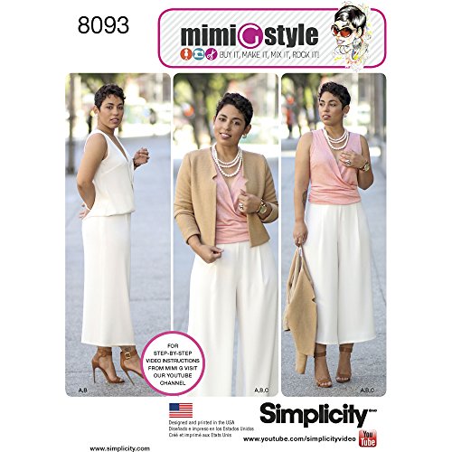 Simplicity 8093 Women's' Top, Pants, and Lined Jacket Sewing Patterns by Mimi G, Sizes 6-14