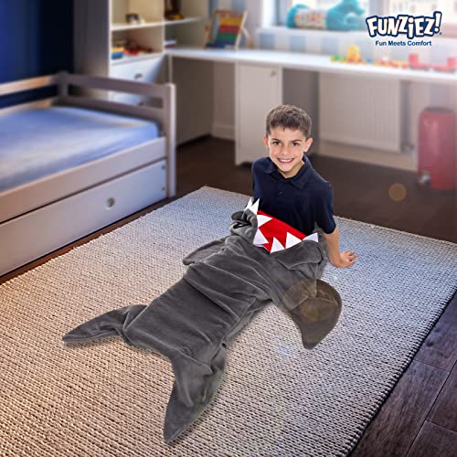 Silver Lilly Animal Tail Blanket - Plush Animal Sleeping Bag Blanket For Kids (Gray Shark) #TOP4