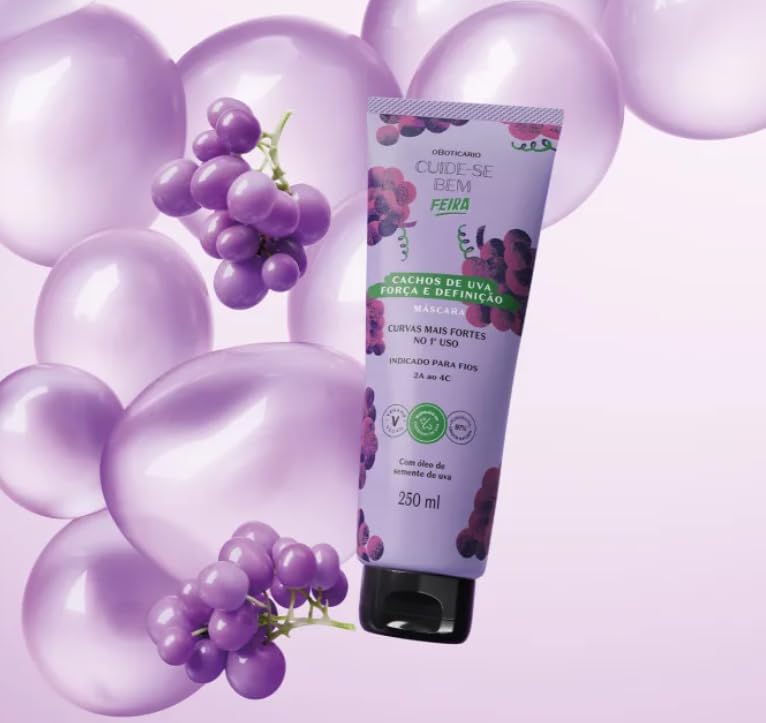 O Boticário Máscara Capilar, 250ml, Creme, Vegano, Unissex, Cabelos Crespos e Volumosos, Maciez e Força, Adulto, Tratamento Capilar, 1 Unidade