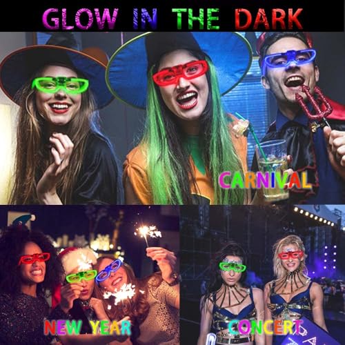 25 Packs LED Glasses Mardi Gras Party Supplies ,5 Neon Colors,3 Light Modes Light up Glow Sticks Glasses Toys Party Supplies for kids Adults Fit Halloween Christmas New Year Eve Graduations4