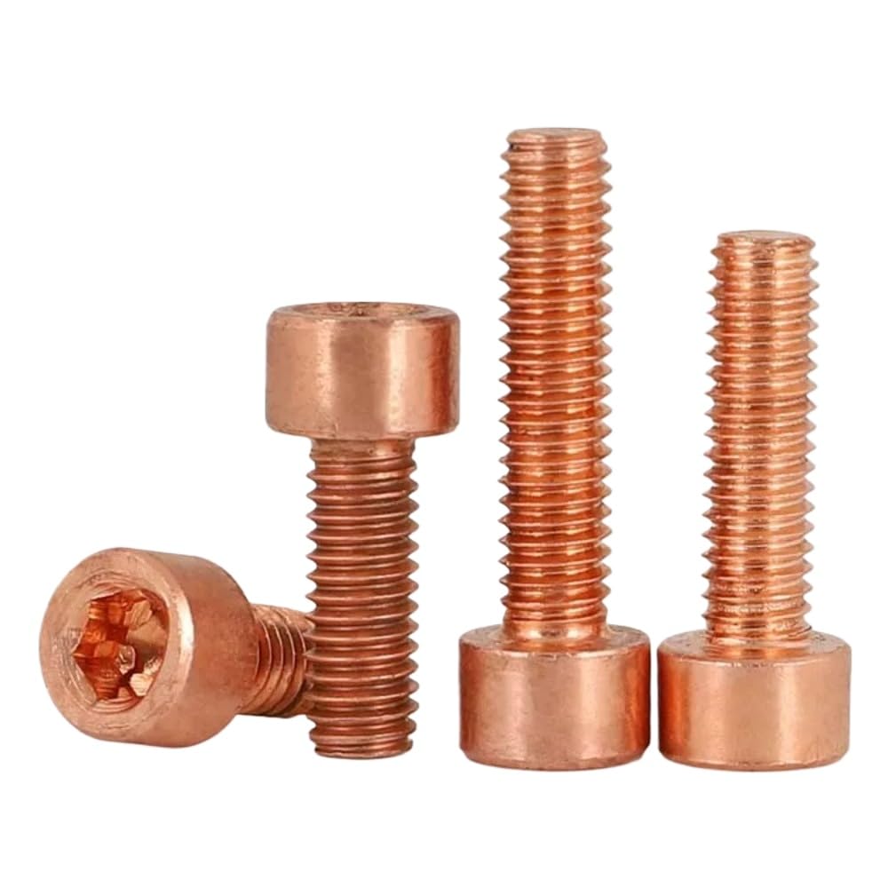 99.9% Pure Copper Cu Allen Bolt Hex Socket Cap Head Screws M3 M4 M5 M6 M8 M10 (10,M4 x 6mm)