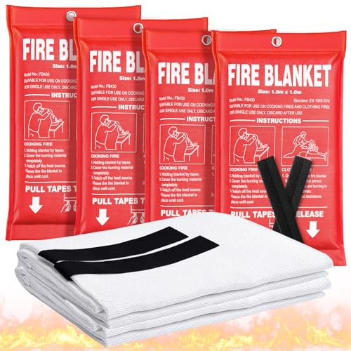 Fire Blanket 4 Pack - 40' x 40' Prepared Emergency Fire...