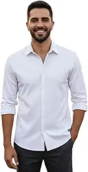 Camisa Social Masculina Manga Longa Gola Italiana confortavel e Elegante para Reunião e Ocasiões Especiais
