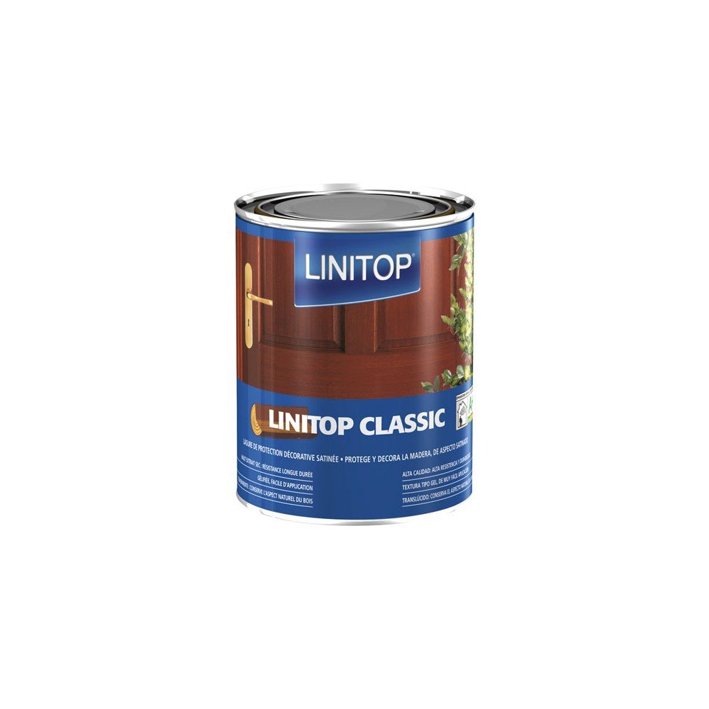 Linitop Classic lasure satin protection bois extérieur Noyer