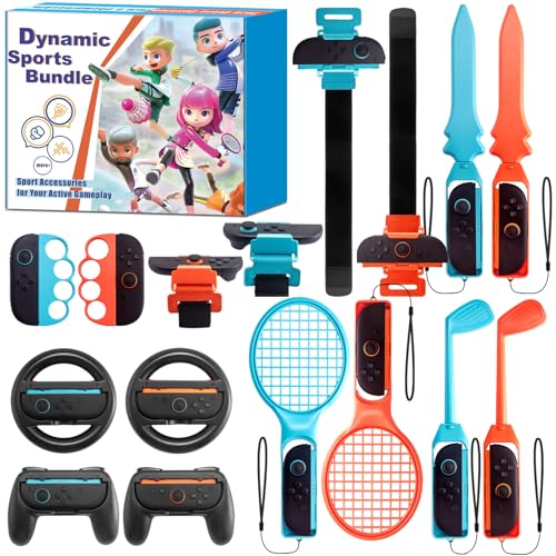 JoyHood 16 en 1 Kit Accessoires de Sport pour Switch 2, Familiaux Kit d'accessoires compatibles avec les Jeux de de Sport pour Switch 2 de Enfants et Adultes JoyHood 16 en 1 Kit Accessoires de Sport pour Switch 2, Familiaux Kit d'accessoires compatibles avec les Jeux de de Sport pour Switch 2 de Enfants et Adultes