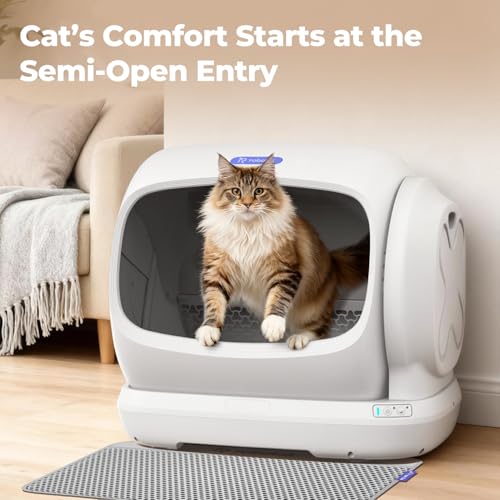 Image of Self-Cleaning Cat Litter Box, 106L Extra-Large Automatic Cat Litter Box for Multiple Cats, Safety Sensor /Anti-Pinch Patent /Double-Layer Defense /APP Control /Odor Free with Mat & Liner