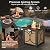 Tangkula 28 Inch Outdoor Square Fire Pit Table, Patiojoy 50,000 BTU Propane Gas Fire Table with Fire Glasses & PVC Protective Cover, Easy Ignition System, Patio Fire Table for Backyard, Poolside