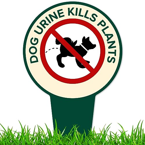 Dog Urine Kills Plants Please Curb Your Dog Sign 7x13 Heavy Duty Integrated Ground Stakes Indoor/Outdoor Use Rust Free Aluminum Composite Made in USA by My Sign center