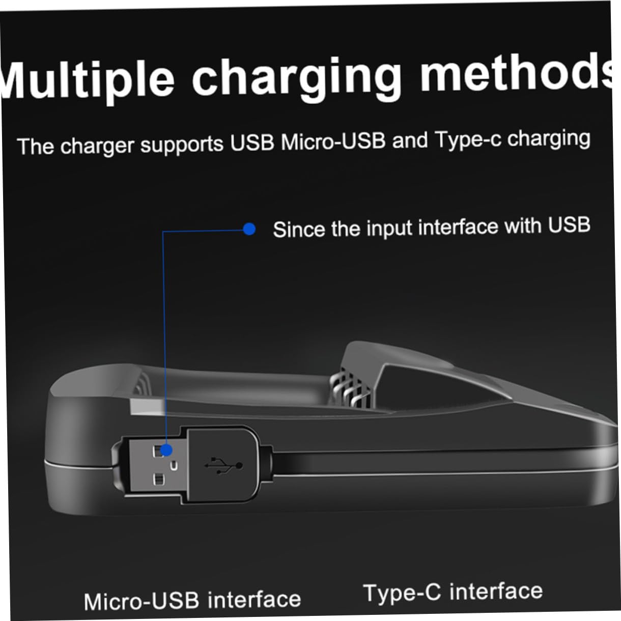 Gatuida 2pièces Chargeur De Batterie USB Intelligent à Emplacements avec Écran LCD Recharge Et Décharge Multifonctions pour Batteries AA AAA à Domicile Noir