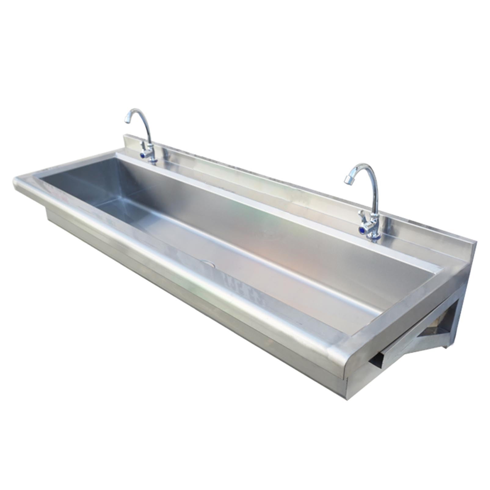 SGKOMN Commercial Hand Wash Sink, Stainless Steel Commercial Utility Sink with Faucet and Strainer, Saves Space Kitchen Sink Wall Mounted Laundry Sink, for Restaurant, 100×40CM