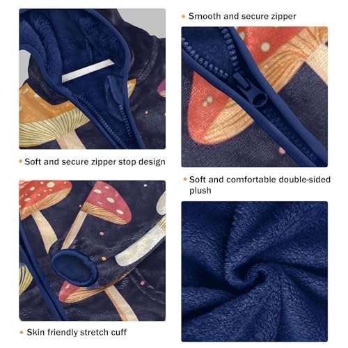 Magic Mushroom Girls Fleece Jacket Girls Fall Jacket Girls Zip Up Hoodie Girls Sherpa Jacket 2-10T3