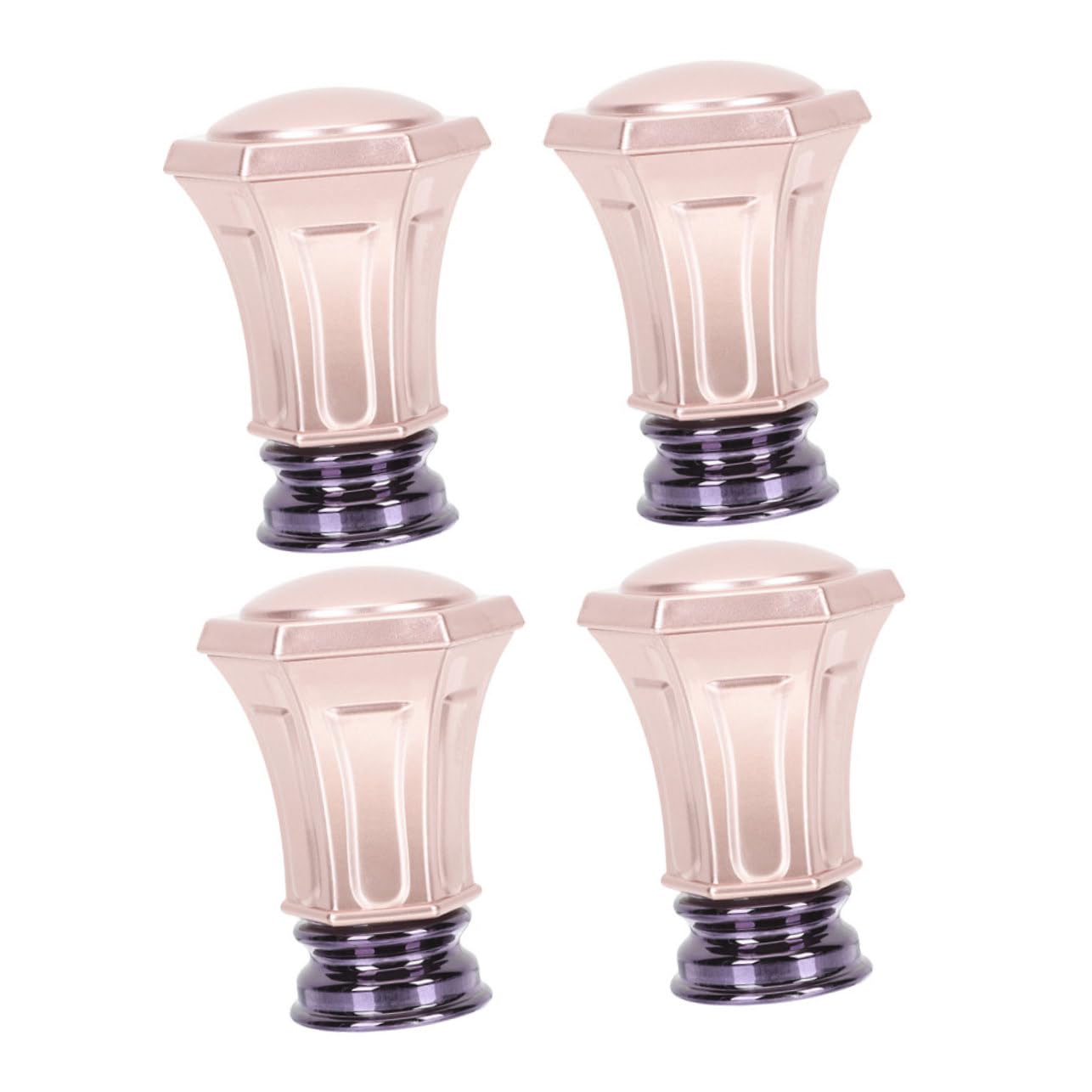 Cabilock 4pcs Rose Gold Decorative Head Finials for Gold Curtain Rods Elegant Vintage Style Finials
