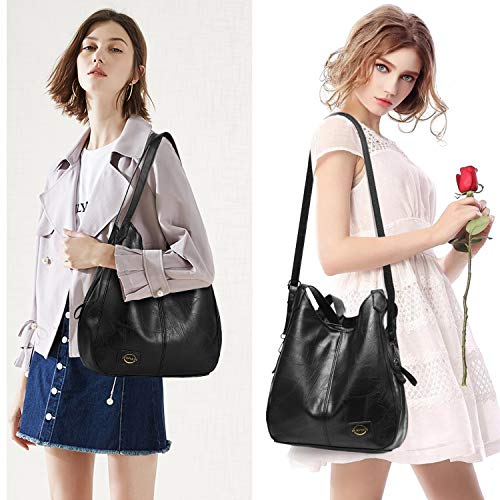 IHAYNER I Soft Vegan Leather Bags Large Capacity Handbag Multiple Pocket Tote Work Bag Shoulder Bags for Women - Image 5